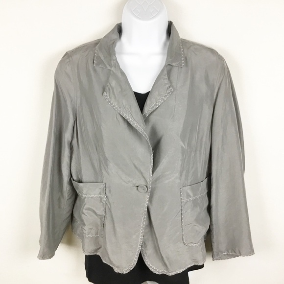 Newport News Gray Silk Jacket. - Picture 1 of 10